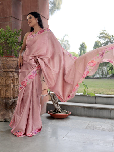 Pretty in Pink Tissue Organza Saree