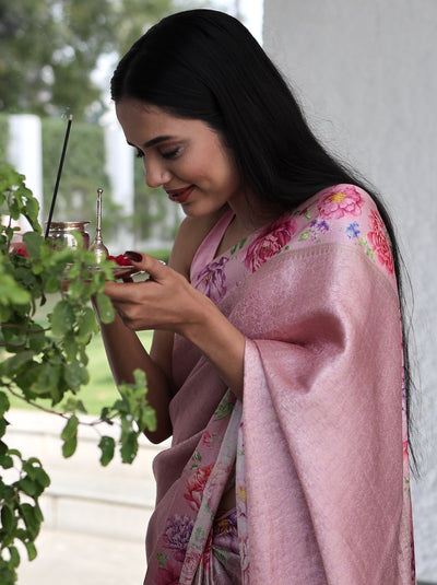 Pretty in Pink Tissue Organza Saree