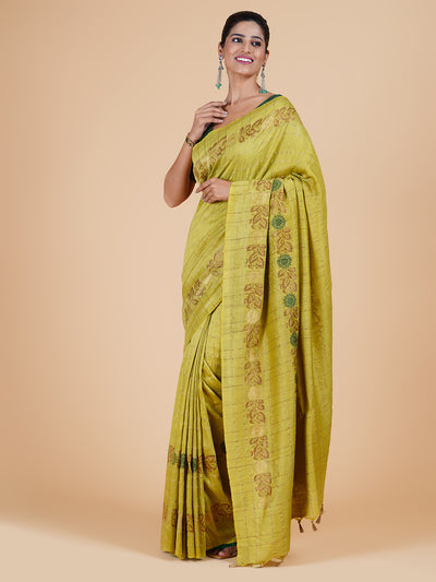 Zeenat Pista Green Matka Georgette Saree