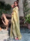 Dharwad Geen Tissue Linen Saree