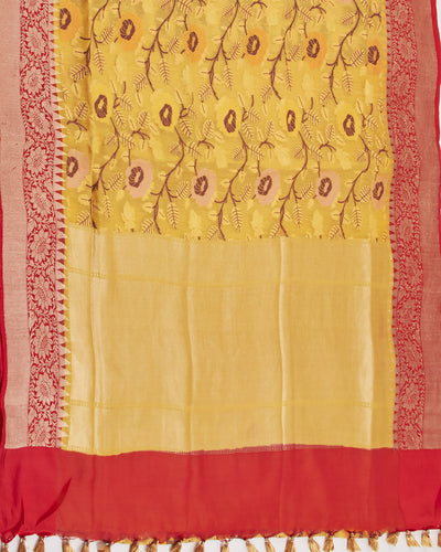 Pitambari Yellow Cotton Jamdani Saree