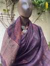 Anadi Berry Purple Linen Saree