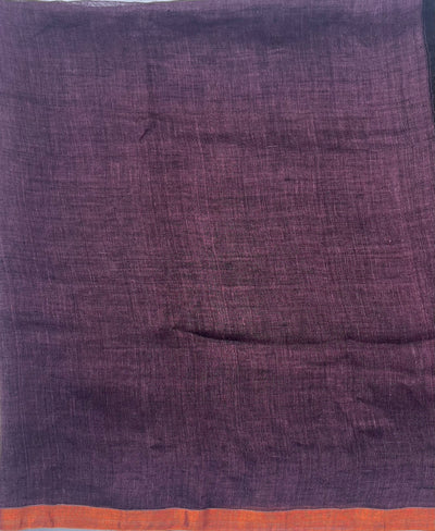 Anadi Berry Purple Linen Saree