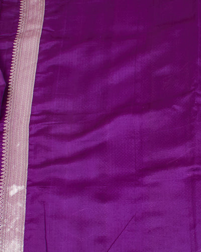 Love Birds Purple Chinya Silk Sari