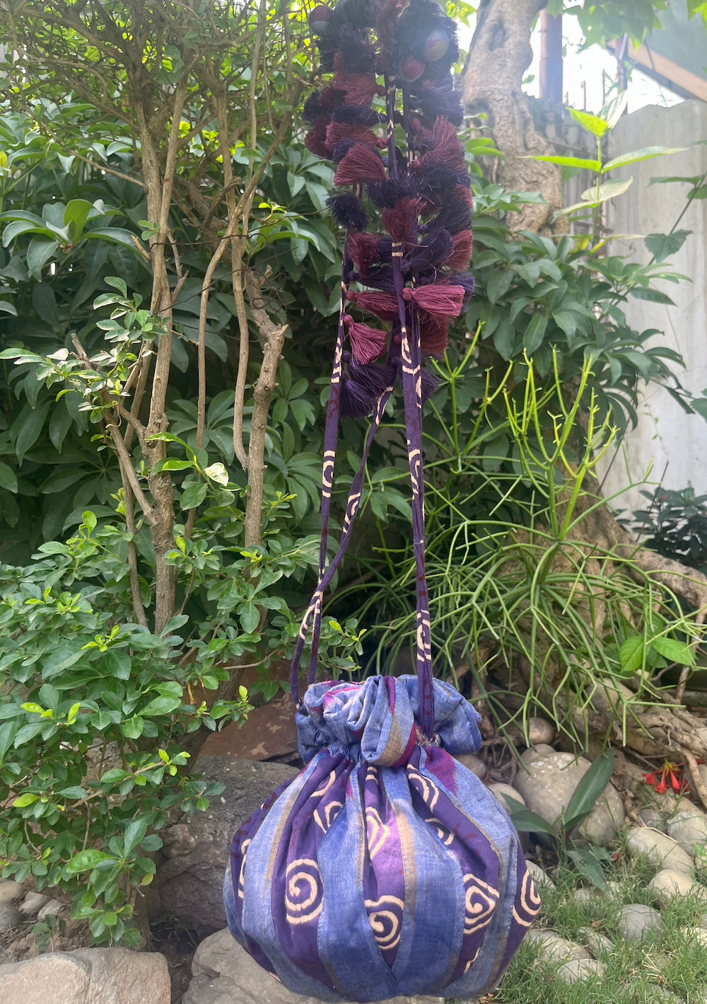 Sharanya Purple Round Cotton Potli