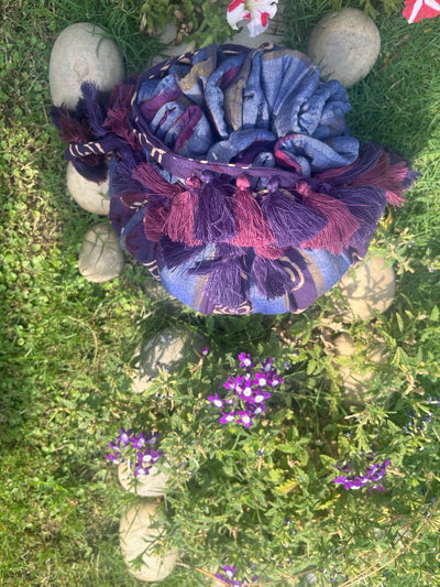 Sharanya Purple Round Cotton Potli