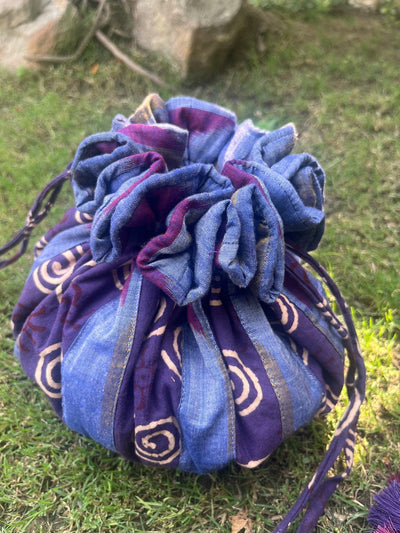 Sharanya Purple Round Cotton Potli