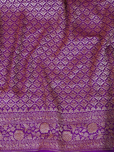 Wanshila Purple Chinon Brocade Saree