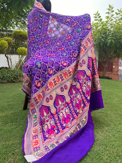 Devgarh Purple Shikar Bandhani Dupatta
