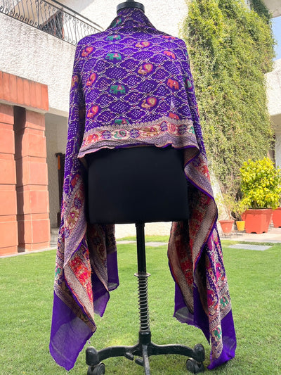 Devgarh Purple Shikar Bandhani Dupatta