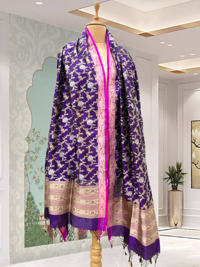 Harsha Purple Silk Dupatta