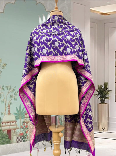 Harsha Purple Silk Dupatta
