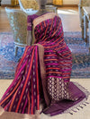 Swirling Merlot Purple Organza Saree