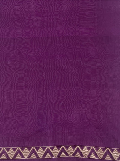 Swirling Merlot Purple Organza Saree
