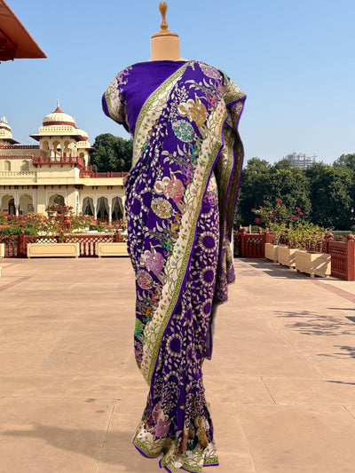 Nandan Van Purple Pichvai Georgette Saree