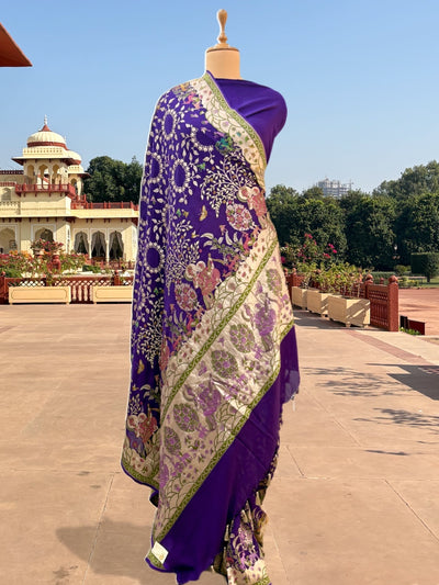Nandan Van Purple Pichvai Georgette Saree