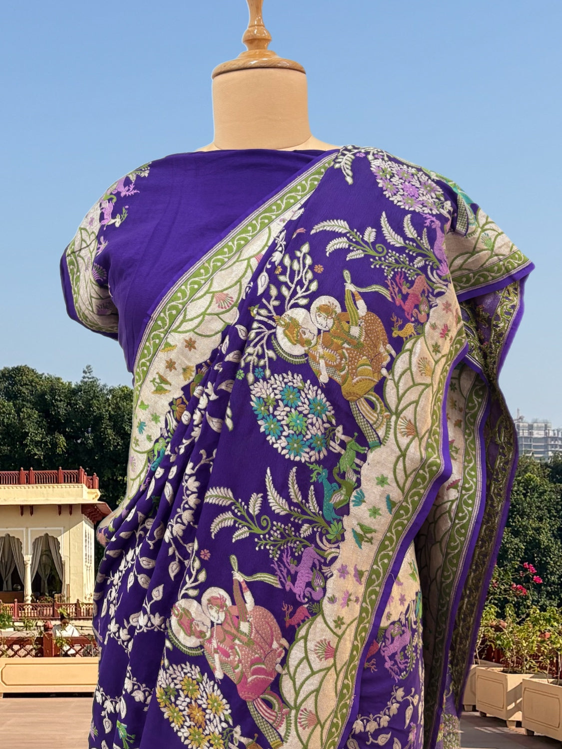 Nandan Van Purple Pichvai Georgette Saree