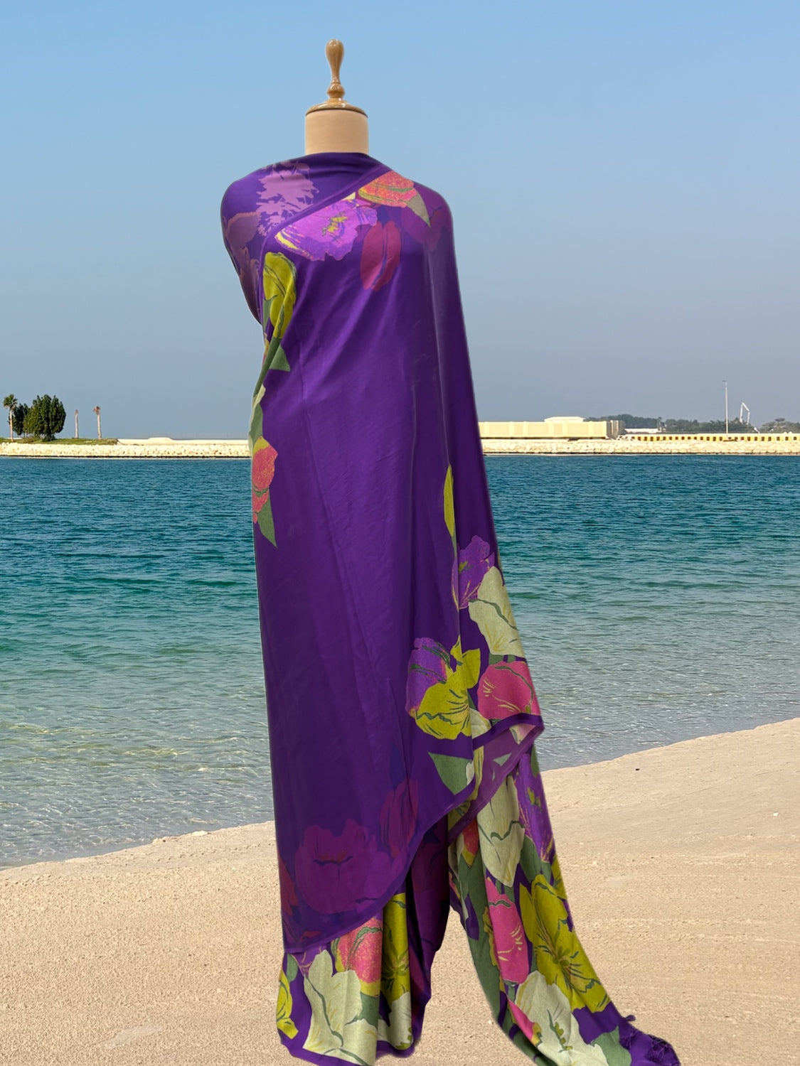 Sunkissed Contessa Purple Satin Saree