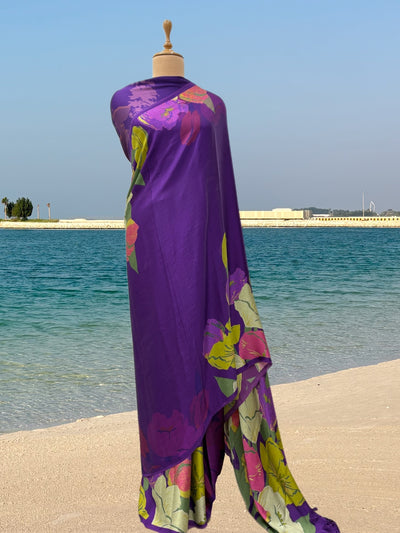 Sunkissed Contessa Purple Satin Saree