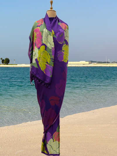 Sunkissed Contessa Purple Satin Saree