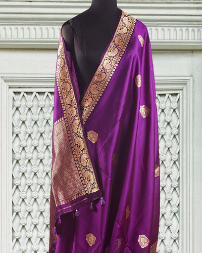 Minerva Purple Katan Silk Saree