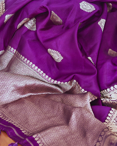 Minerva Purple Katan Silk Saree