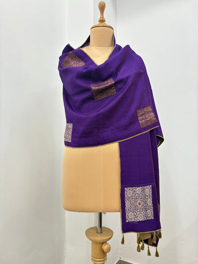 Zoya Purple Matka Georgette Stole Dupatta