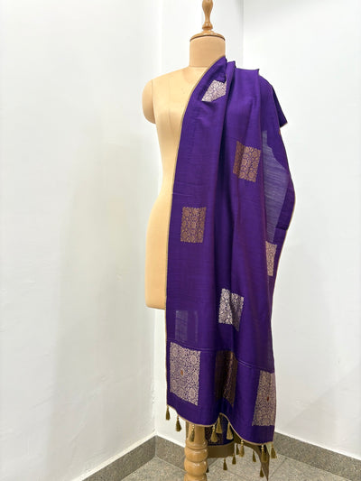 Zoya Purple Matka Georgette Stole Dupatta