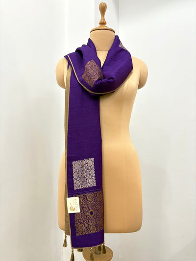 Zoya Purple Matka Georgette Stole Dupatta