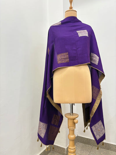 Zoya Purple Matka Georgette Stole Dupatta