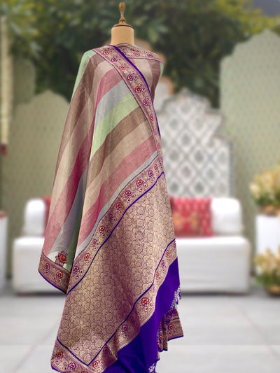 Panorama Multicolour Tissue Saree