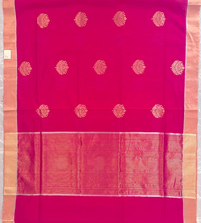 Urvashi Rani Pink Cotton Chanderi Saree
