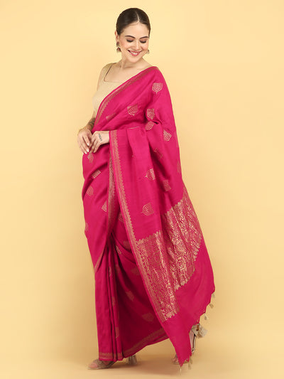 Rukhsar Pink Matka Georgette Saree