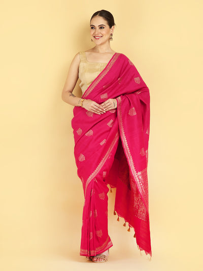 Rukhsar Pink Matka Georgette Saree