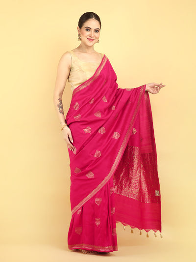 Rukhsar Pink Matka Georgette Saree