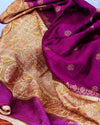 Zainab Purple Gold Raw Silk Saree