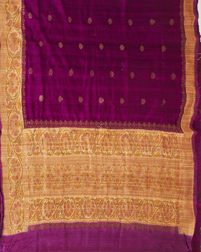 Zainab Purple Gold Raw Silk Saree