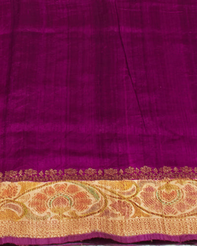 Zainab Purple Gold Raw Silk Saree