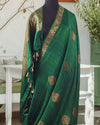 Alpine Green Raw Silk Saree