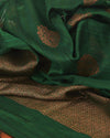 Alpine Green Raw Silk Saree
