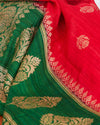 Chitradurga Red & Green Tussar Silk Saree
