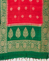 Chitradurga Red & Green Tussar Silk Saree