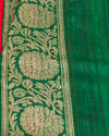 Chitradurga Red & Green Tussar Silk Saree