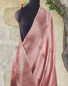 Cosmopolitan Peach Raw Silk Tussar Saree
