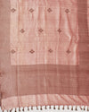 Cosmopolitan Peach Raw Silk Tussar Saree