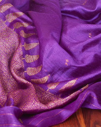 Soundarya Purple Raw Silk Saree