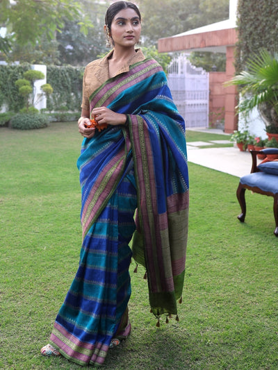 Narayanhiti Blue Raw Silk Saree