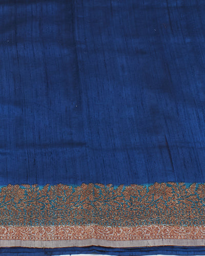 Nalanda Blue Raw Silk Saree