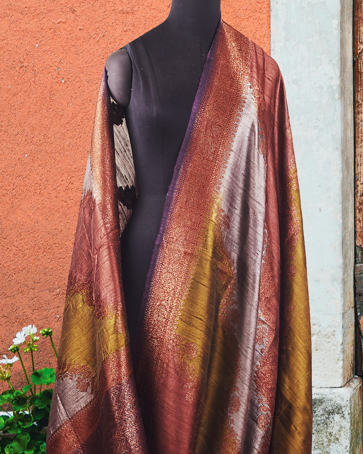 Dhaulagarh Brown Raw Silk Saree