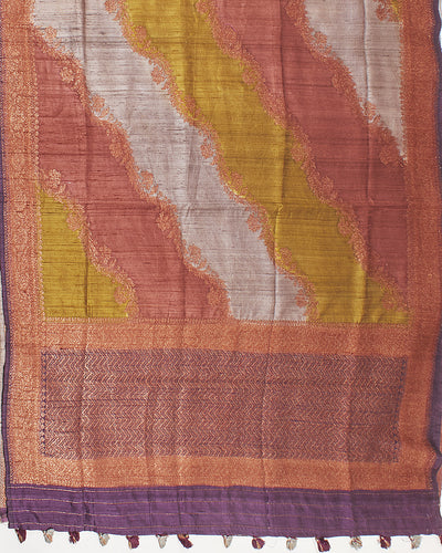 Dhaulagarh Brown Raw Silk Saree